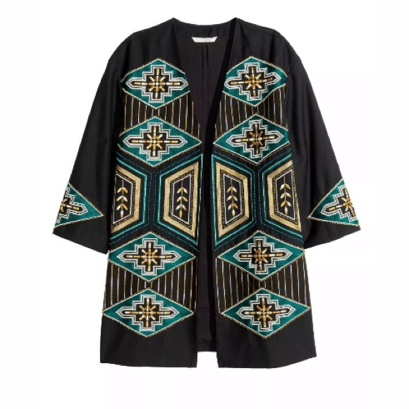 H&M Uniquely Embellished Tribal Embroidered Blazer - Picture 5 of 16